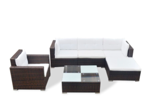 LANCEO, https://dev1-mda.konsimo.pl/kolekcja/lanceo/ Zestaw mebli ogrodowych brązowy/kremowy - zdjęcie