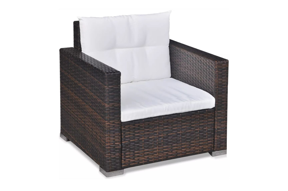 LANCEO Zestaw mebli ogrodowych brązowy/kremowy - zdjęcie 5