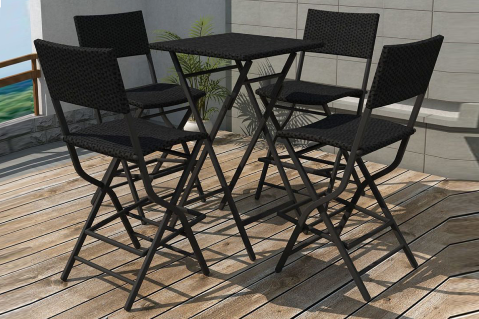 MYRTILO Zestaw mebli ogrodowych czarny - zdjęcie 1