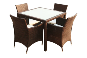 PETROS, https://dev1-mda.konsimo.pl/kolekcja/petros/ Zestaw mebli ogrodowych brązowy/kremowy - zdjęcie