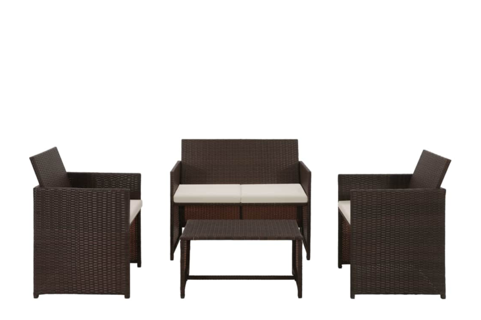 LEBER Zestaw mebli ogrodowych brązowy/kremowy - zdjęcie 0