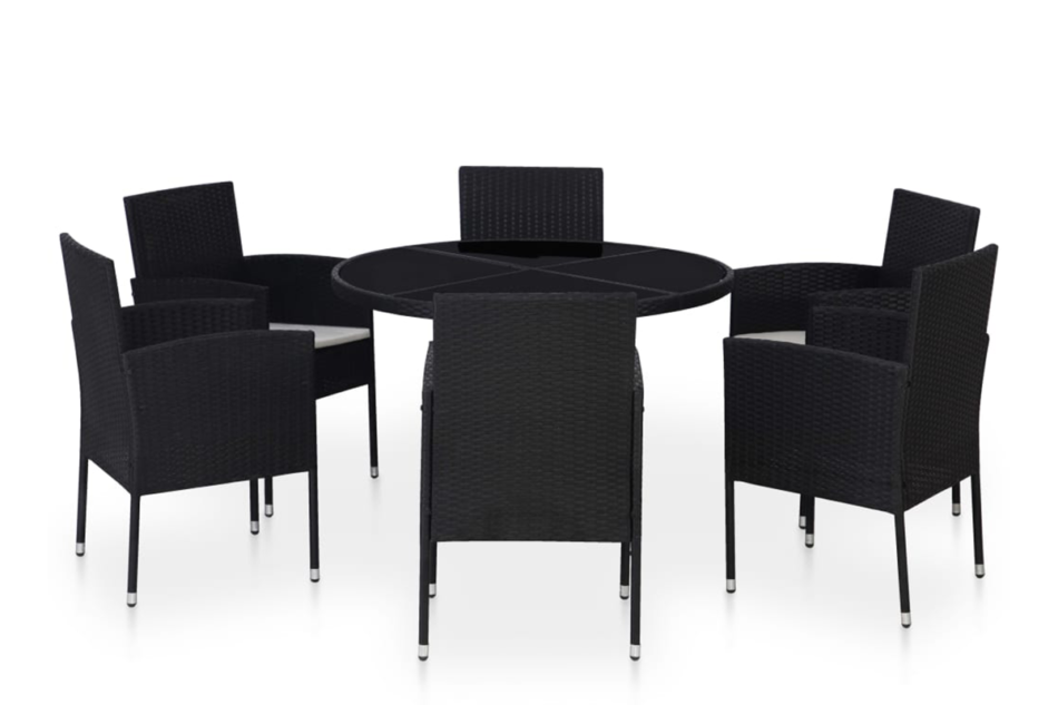 ARGEMO Zestaw mebli ogrodowych czarny/biały - zdjęcie 0