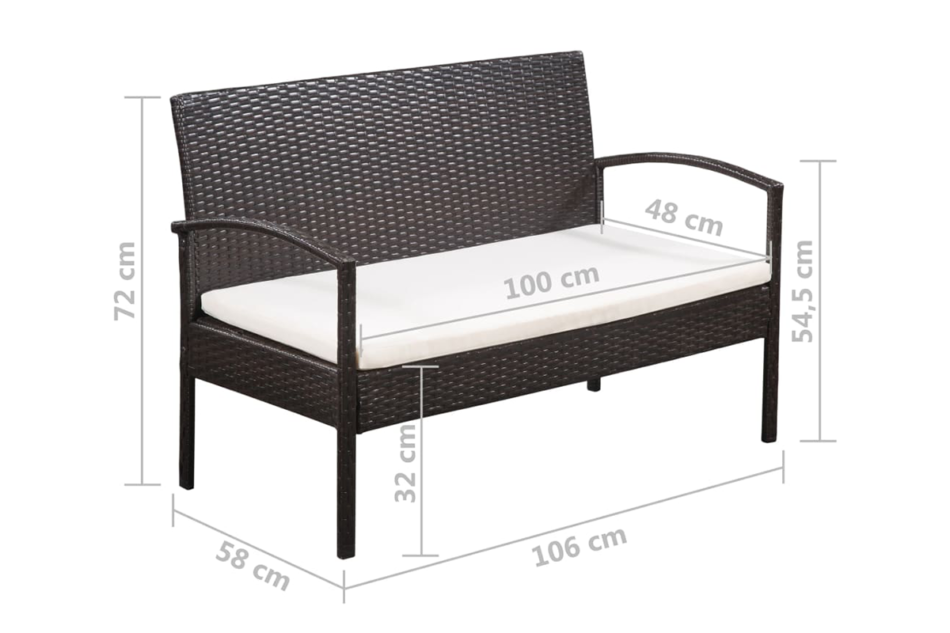 TUSILLO Zestaw mebli ogrodowych brązowy - zdjęcie 5