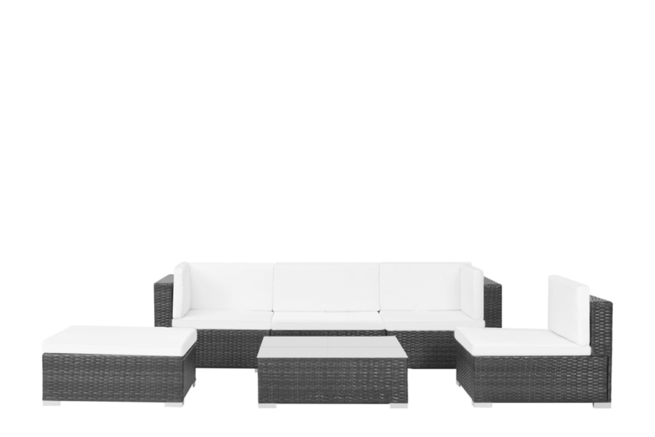 HIPPURIS Zestaw mebli ogrodowych czarny/kremowy - zdjęcie 1