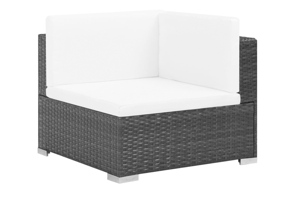 HIPPURIS Zestaw mebli ogrodowych czarny/kremowy - zdjęcie 2