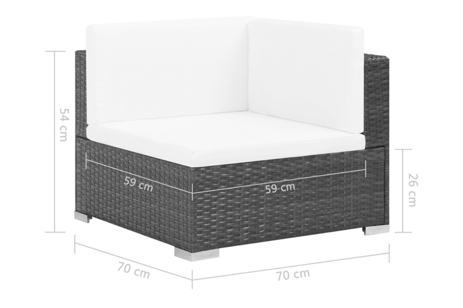 HIPPURIS Zestaw mebli ogrodowych czarny/kremowy - zdjęcie 5