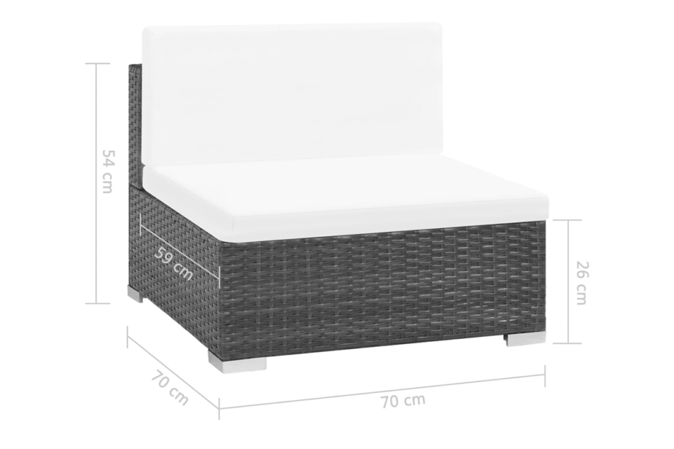 HIPPURIS Zestaw mebli ogrodowych czarny/kremowy - zdjęcie 6