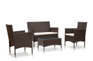 FINO, https://dev1-mda.konsimo.pl/kolekcja/fino/ Zestaw mebli ogrodowych brązowy/kremowy - zdjęcie