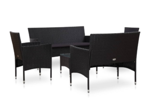 LITHOS, https://dev1-mda.konsimo.pl/kolekcja/lithos/ Zestaw mebli ogrodowych czarny - zdjęcie