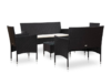 LITHOS Zestaw mebli ogrodowych czarny/kremowy - zdjęcie 1