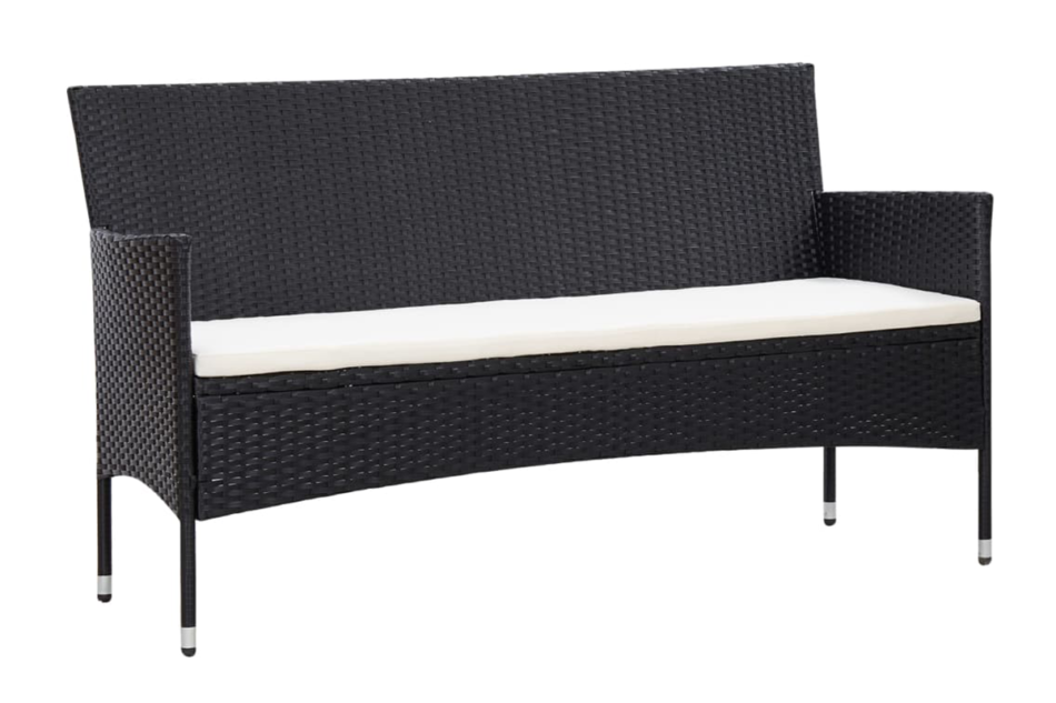 LITHOS Zestaw mebli ogrodowych czarny/kremowy - zdjęcie 2