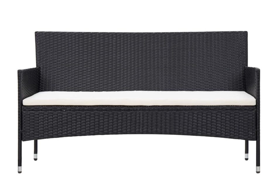 LITHOS Zestaw mebli ogrodowych czarny/kremowy - zdjęcie 3