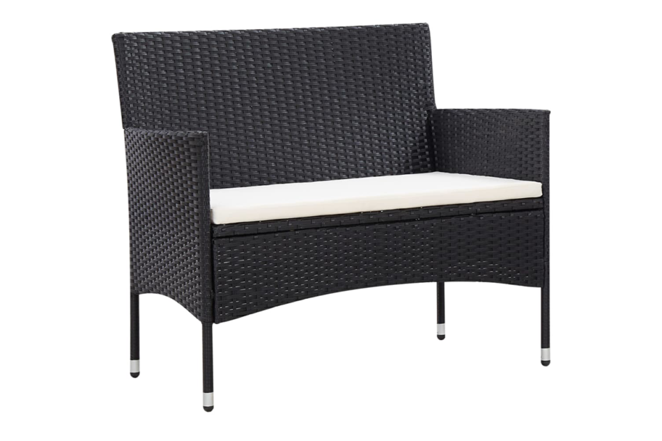 LITHOS Zestaw mebli ogrodowych czarny/kremowy - zdjęcie 4