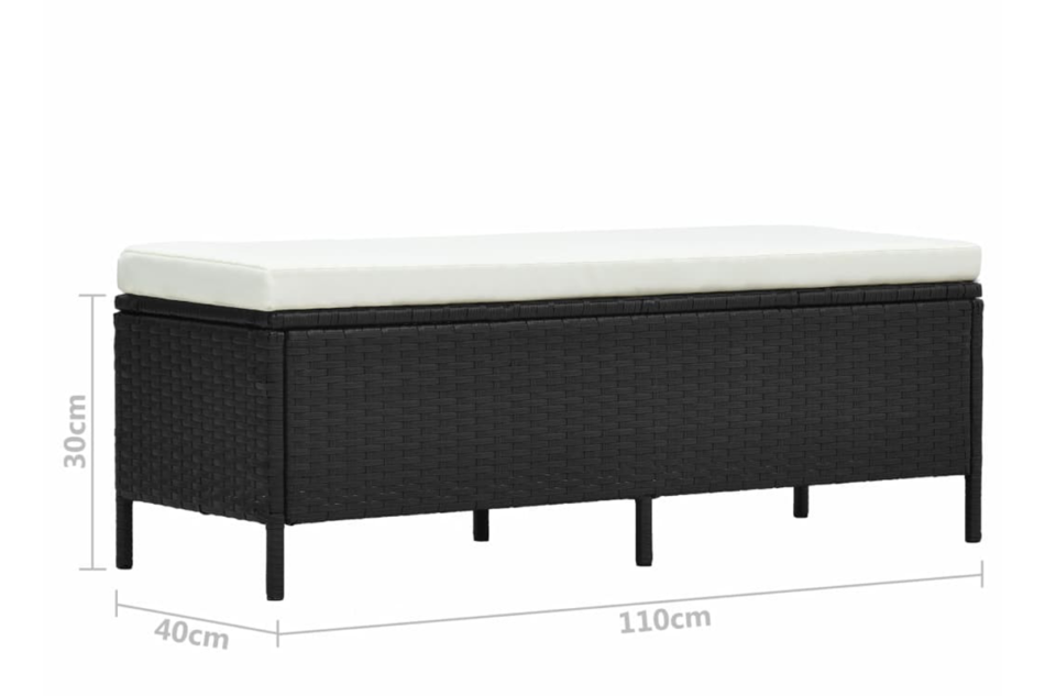 LITHOS Zestaw mebli ogrodowych czarny/kremowy - zdjęcie 7