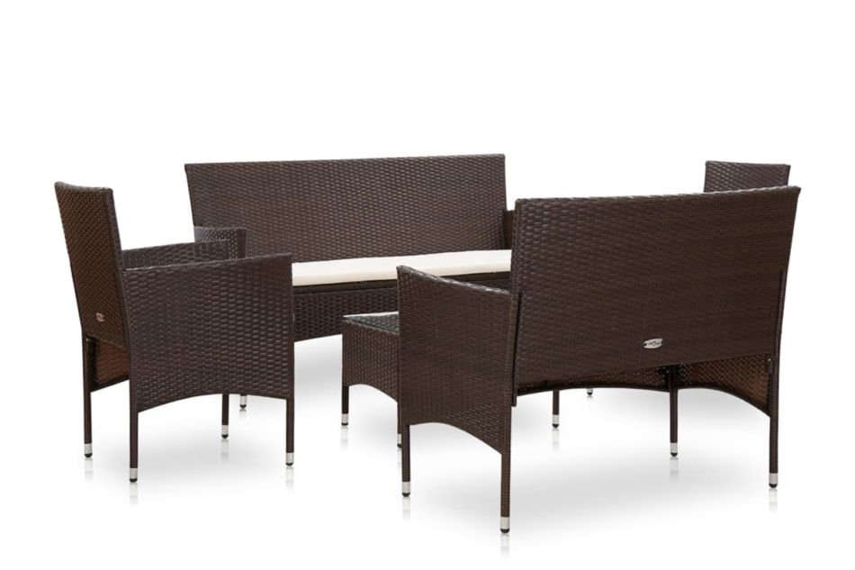 LITHOS Zestaw mebli ogrodowych brązowy/kremowy - zdjęcie 1