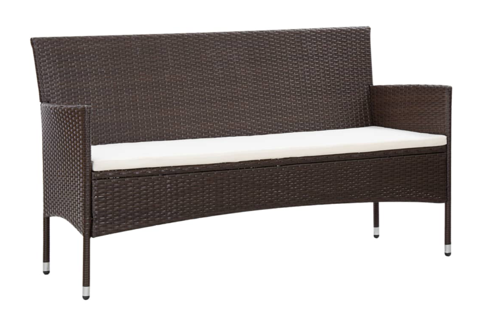 LITHOS Zestaw mebli ogrodowych brązowy/kremowy - zdjęcie 2