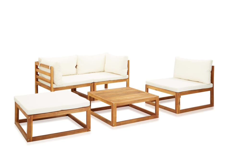 SILVES Zestaw mebli ogrodowych brązowy/kremowy - zdjęcie 2