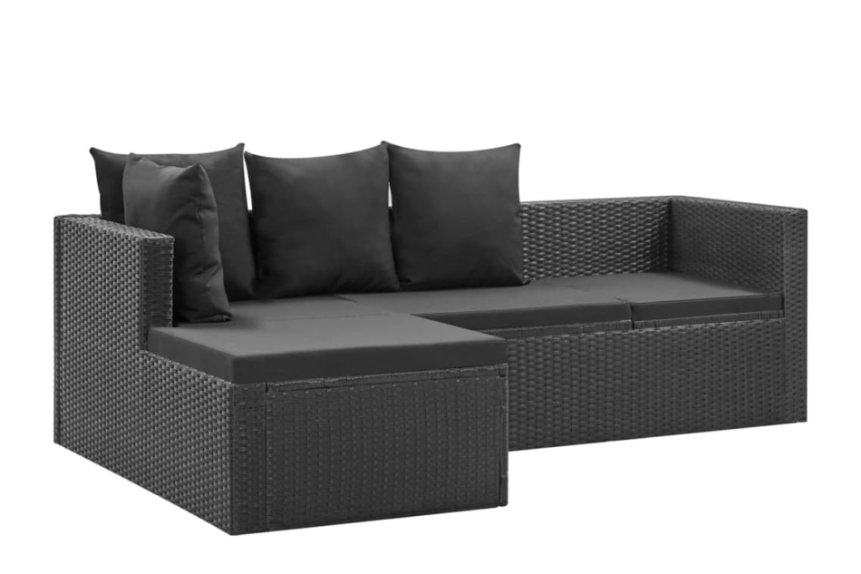 SOLISIO Zestaw mebli ogrodowych czarny - zdjęcie 3