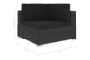 SOLISIO Zestaw mebli ogrodowych czarny - zdjęcie 6