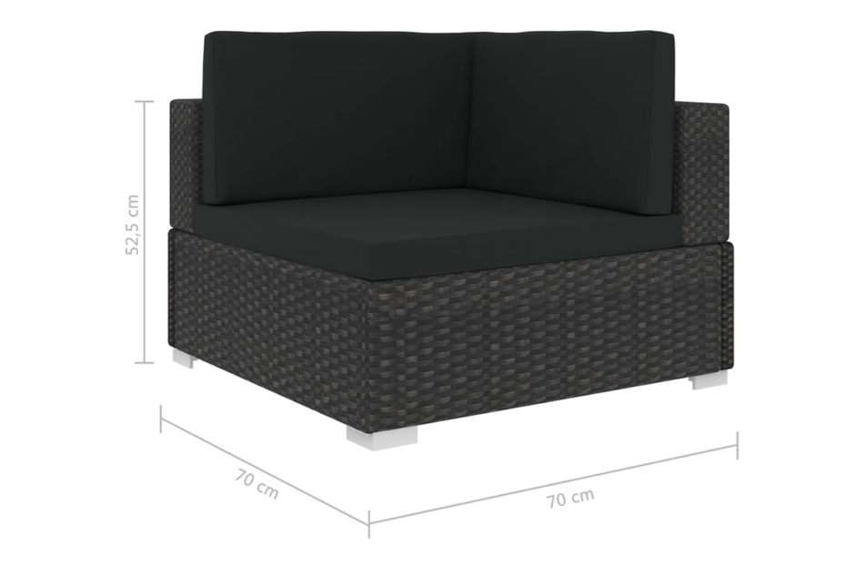 SOLISIO Zestaw mebli ogrodowych czarny - zdjęcie 5