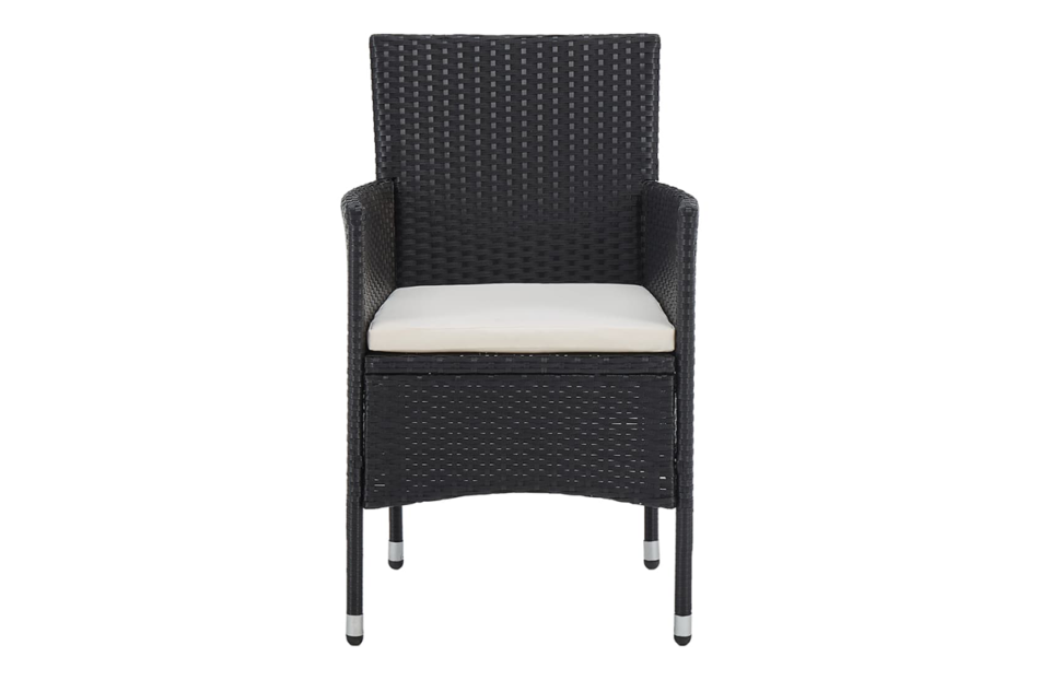 CATHRA Zestaw mebli ogrodowych czarny/kremowy - zdjęcie 2