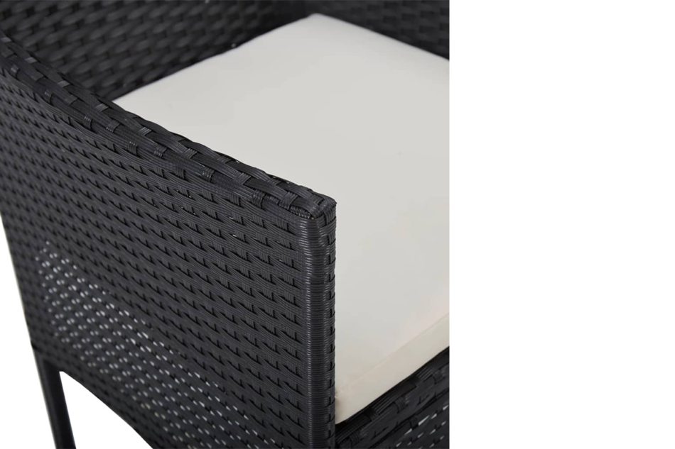 CATHRA Zestaw mebli ogrodowych czarny/kremowy - zdjęcie 4