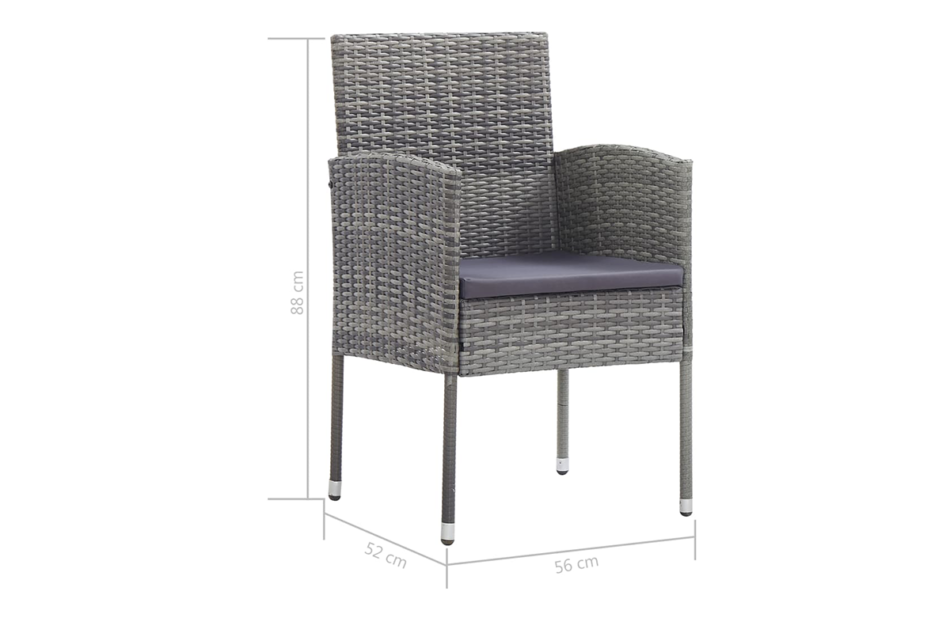 MARGINA Zestaw mebli ogrodowych szary/antracytowy - zdjęcie 4