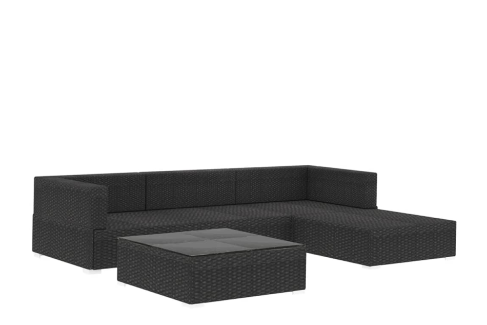 HIRUM Zestaw mebli ogrodowych czarny - zdjęcie 1