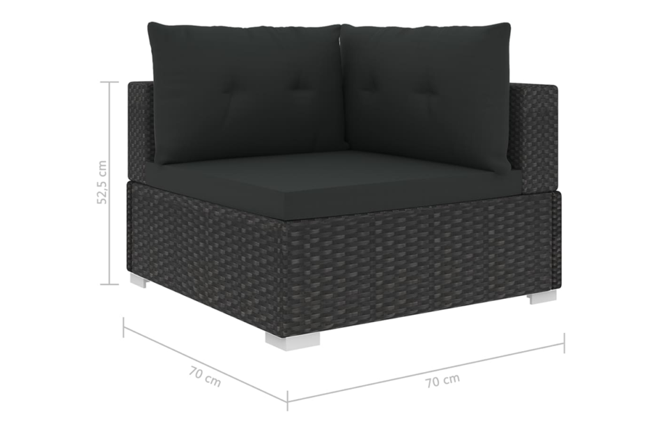 HIRUM Zestaw mebli ogrodowych czarny - zdjęcie 5