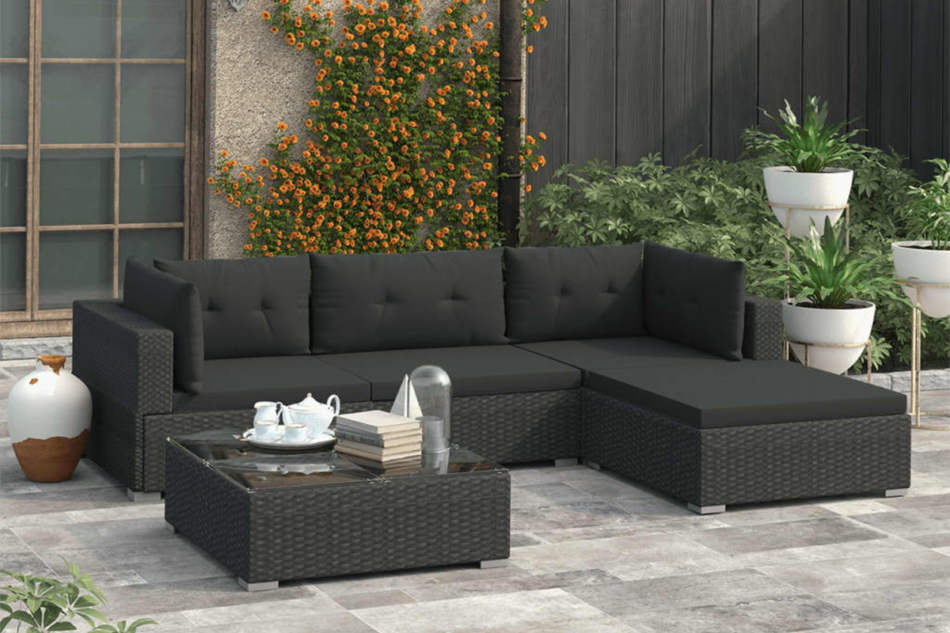 HIRUM Zestaw mebli ogrodowych czarny - zdjęcie 6