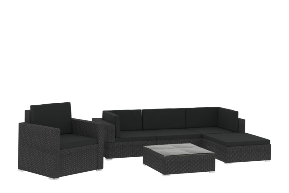 HIRUM Zestaw mebli ogrodowych czarny - zdjęcie 0