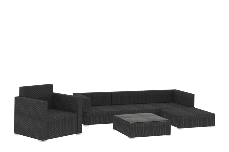 HIRUM Zestaw mebli ogrodowych czarny - zdjęcie 1