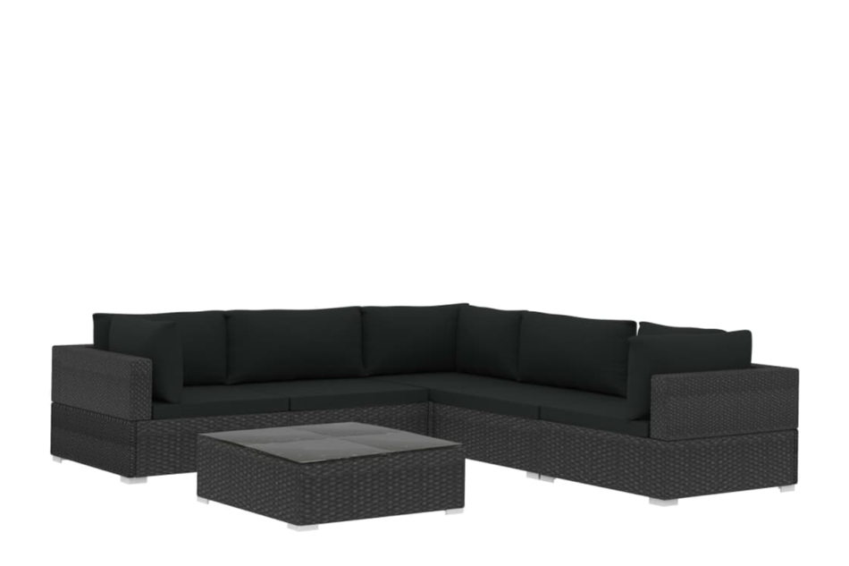 HIRUM Zestaw mebli ogrodowych czarny - zdjęcie 0