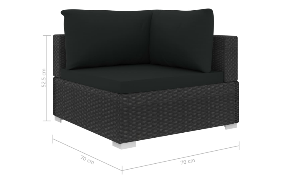 HIRUM Zestaw mebli ogrodowych czarny - zdjęcie 4