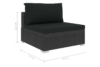 HIRUM Zestaw mebli ogrodowych czarny - zdjęcie 6