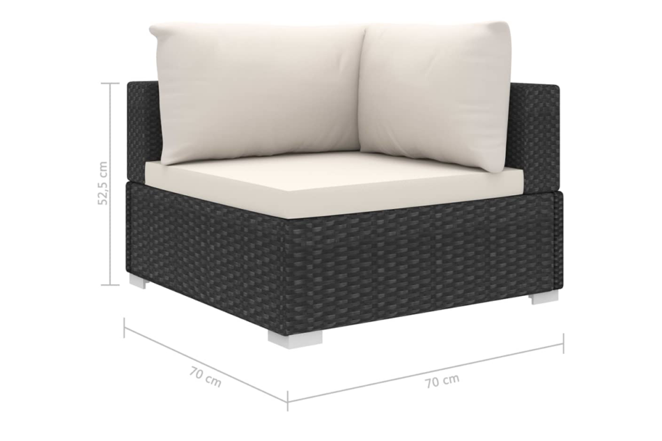 HIRUM Zestaw mebli ogrodowych czarny/kremowy - zdjęcie 5