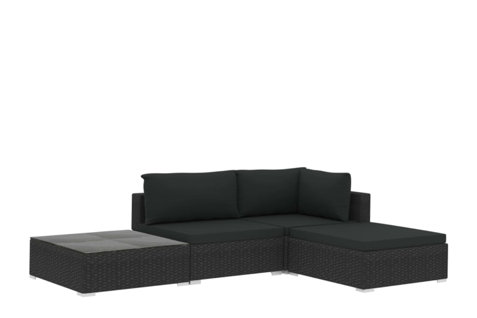 HIRUM Zestaw mebli ogrodowych czarny - zdjęcie 0