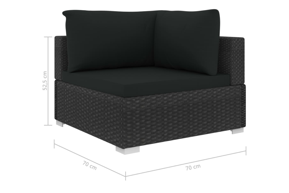 HIRUM Zestaw mebli ogrodowych czarny - zdjęcie 6