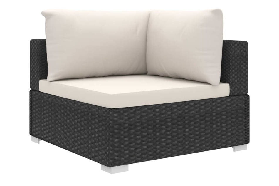 HIRUM Zestaw mebli ogrodowych czarny/kremowy - zdjęcie 3