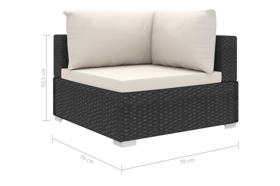 HIRUM Zestaw mebli ogrodowych czarny/kremowy - zdjęcie 6