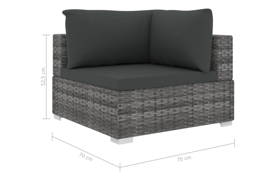 HIRUM Zestaw mebli ogrodowych szary/ciemny szary - zdjęcie 5