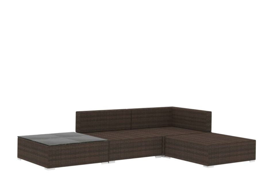 HIRUM Zestaw mebli ogrodowych brązowy/kremowy - zdjęcie 2