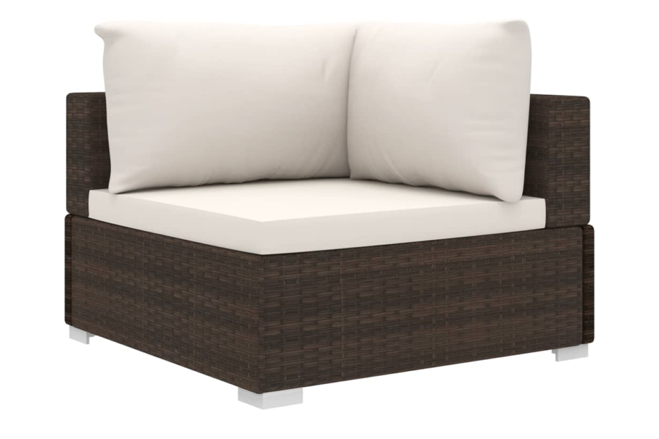 HIRUM Zestaw mebli ogrodowych brązowy/kremowy - zdjęcie 3