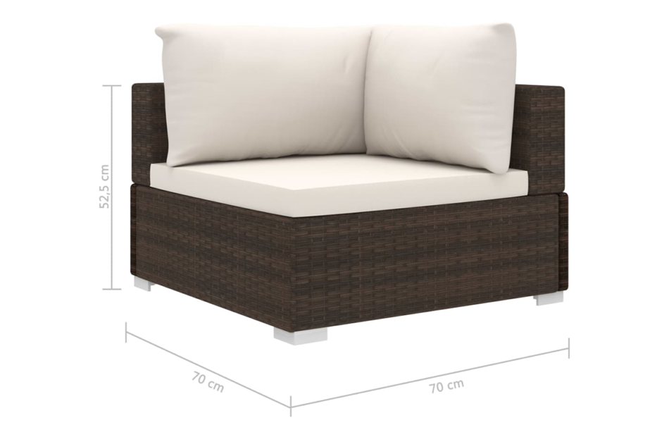 HIRUM Zestaw mebli ogrodowych brązowy/kremowy - zdjęcie 6