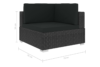HIRUM Zestaw mebli ogrodowych czarny - zdjęcie 6