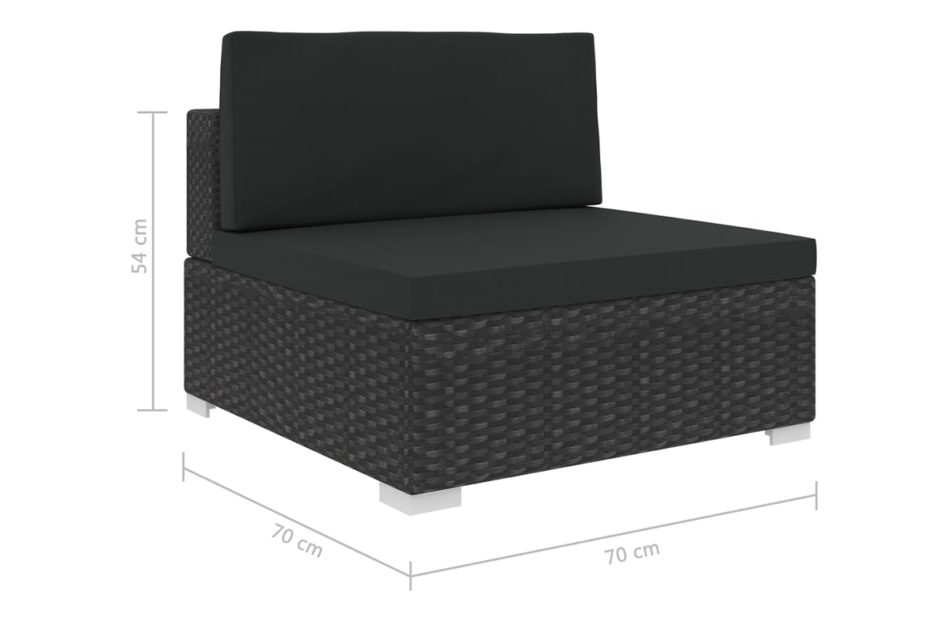HIRUM Zestaw mebli ogrodowych czarny - zdjęcie 6