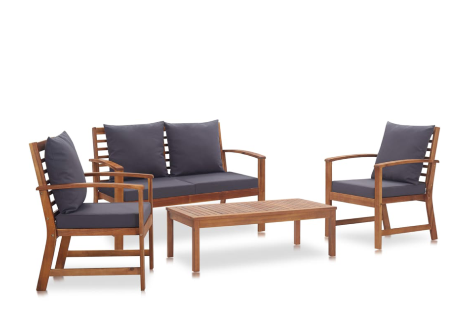 PINIOS Zestaw mebli ogrodowych brązowy/ciemny szary - zdjęcie 0