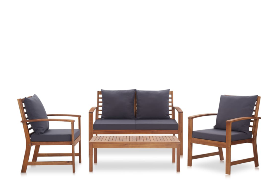 PINIOS Zestaw mebli ogrodowych brązowy/ciemny szary - zdjęcie 1