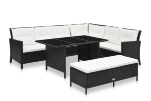 TILLO, https://dev1-mda.konsimo.pl/kolekcja/tillo/ Zestaw mebli ogrodowych czarny/kremowy - zdjęcie