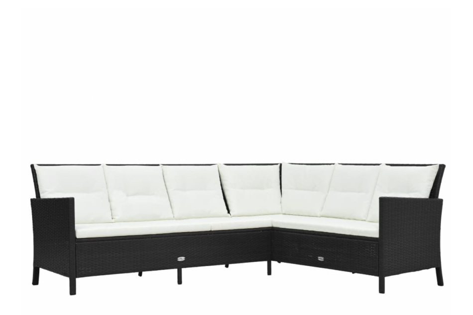 TILLO Zestaw mebli ogrodowych czarny/kremowy - zdjęcie 1